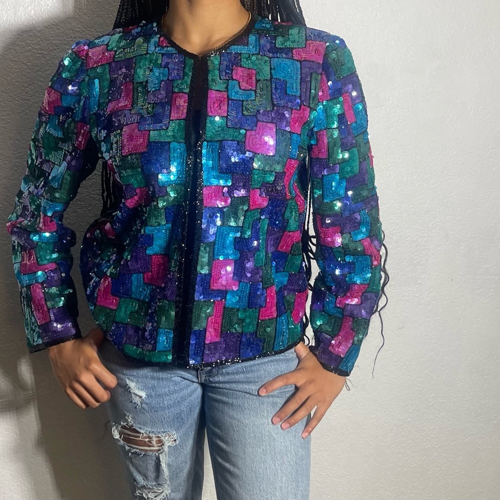 Sequins multi colored blazers Sz L